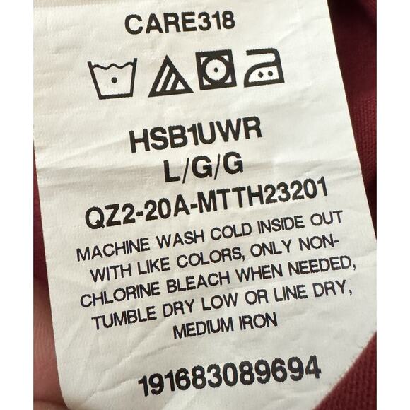 Mens Wrangler Work Shirt, Burgandy, comfort twill, short sleeve, Size L - Picture 9 of 9